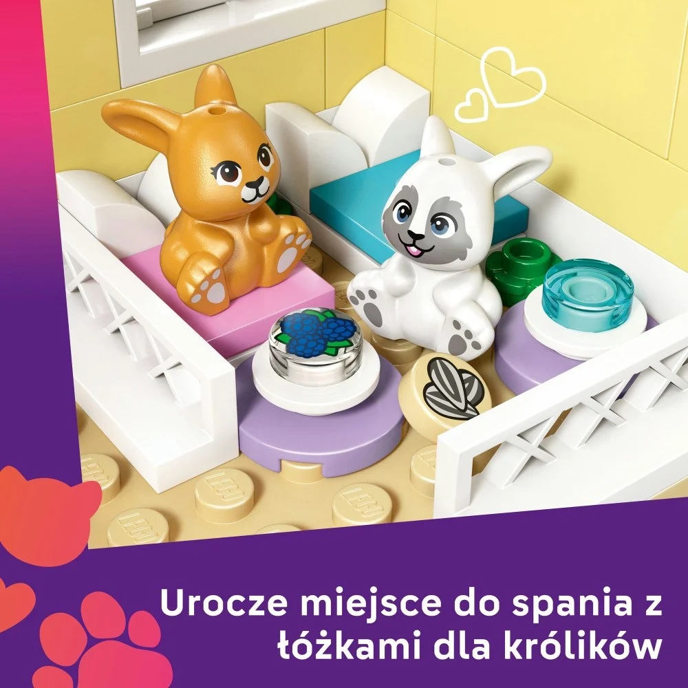 Klocki Lego Friends 42679 Hotel dla królików w mieście Heartlake, zabawki Nino Bochnia, pomysł na prezent dla 7 latki, lego Friends,