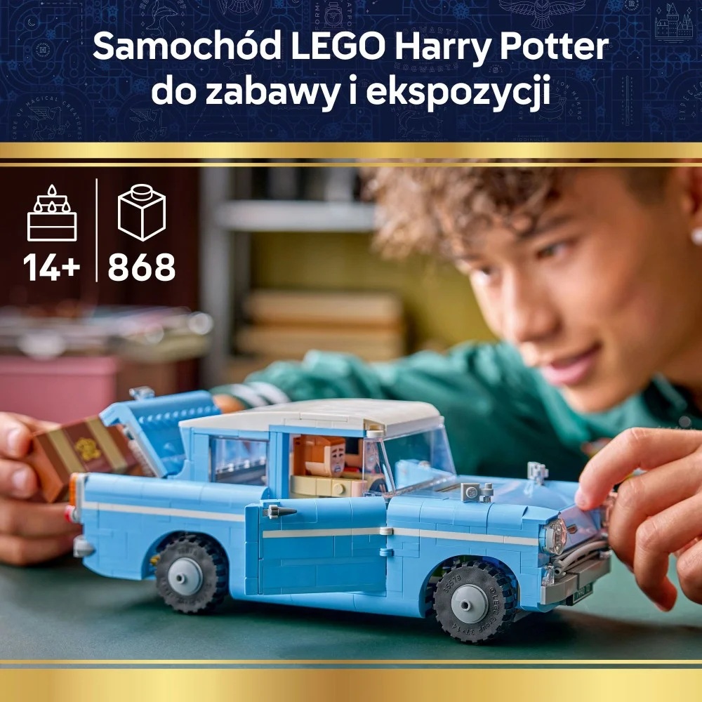 Klocki Lego Harry Potter 76470 Zaczarowany latający ford Anglia, zabawki Nino Bochnia, pomysł na prezent dla 14 latka, lego Harry potter, lego Ford Anglia