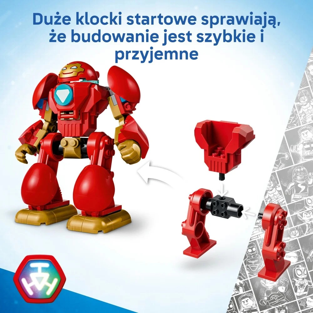 Klocki Lego Marvel 11209 Ultron kontra Iron Man, zabawki Nino Bochnia, pomysł na prezent dla 4 latka, lego Avengers, lego iron man