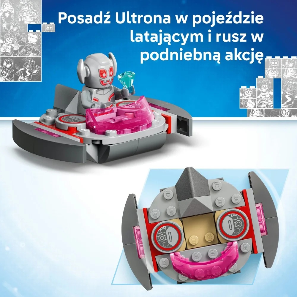 Klocki Lego Marvel 11209 Ultron kontra Iron Man, zabawki Nino Bochnia, pomysł na prezent dla 4 latka, lego Avengers, lego iron man