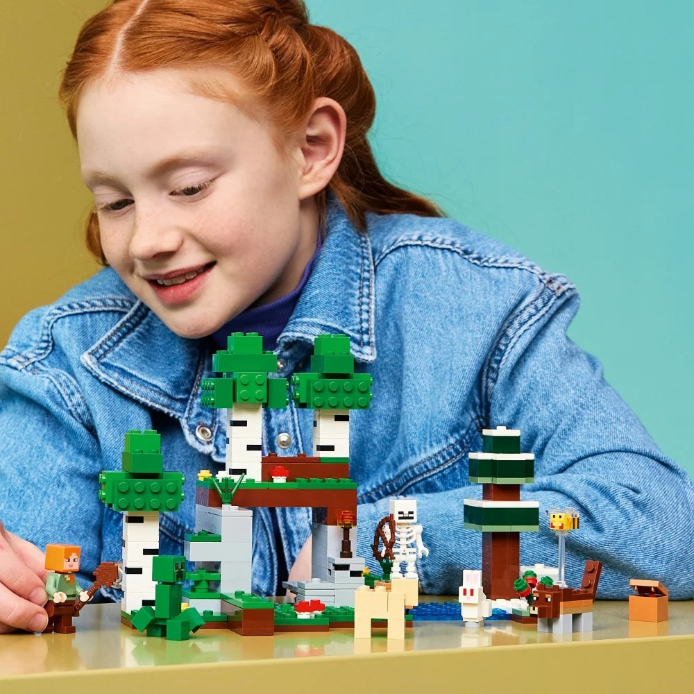 Klocki Lego Minecraft 21593 Przetrwanie pierwszej nocy, zabawki Nino Bochnia, pomysł na prezent dla 8 latka, klocki lego Minecraft, lego 21593