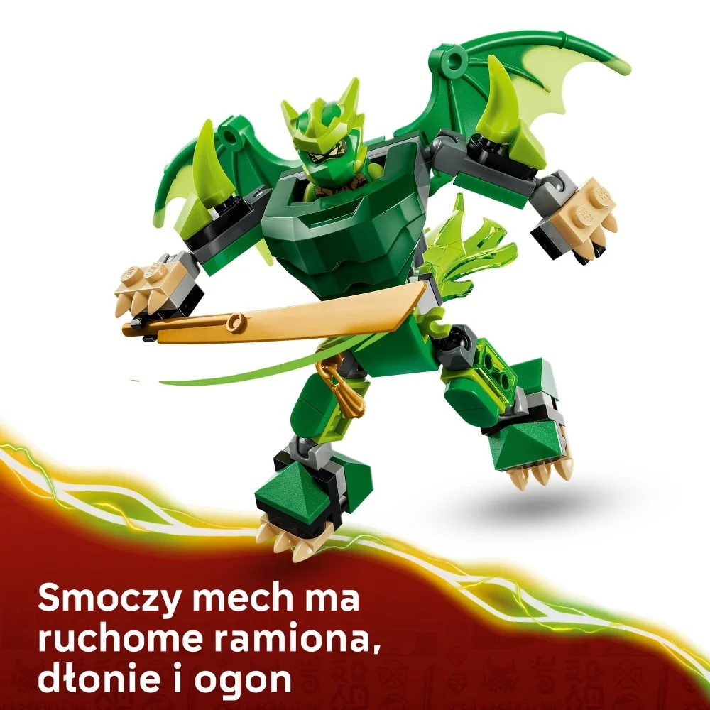 Klocki Lego Ninjago 71862 Smoczy Mech Lloyda zestaw bitewny, zabawki Nino bochnia, pomysł na prezent dla 6 latka, lego ninjago zielony mech Lloyda