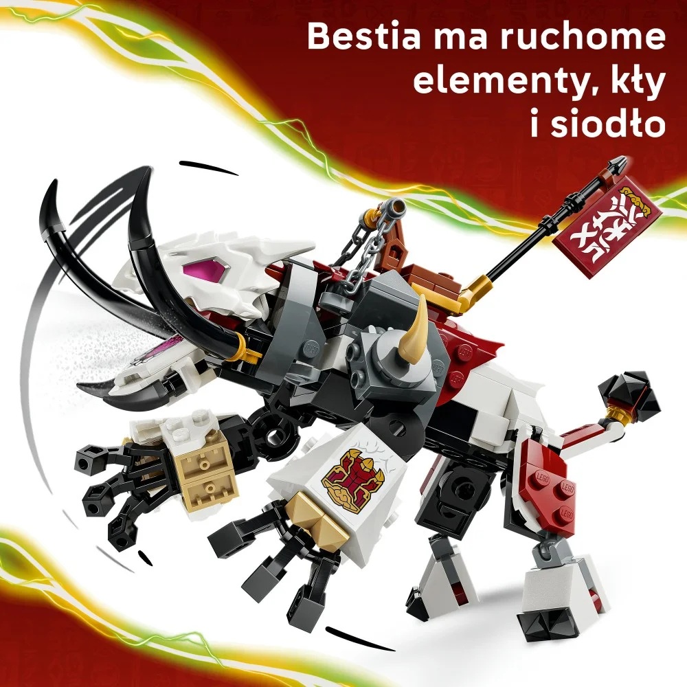 Klocki Lego Ninjago 71863 Zilvar i smocza bestia Grimtak, zabawki Nino Bochnia, pomysł na prezent dla 7 latka, lego Ninjago