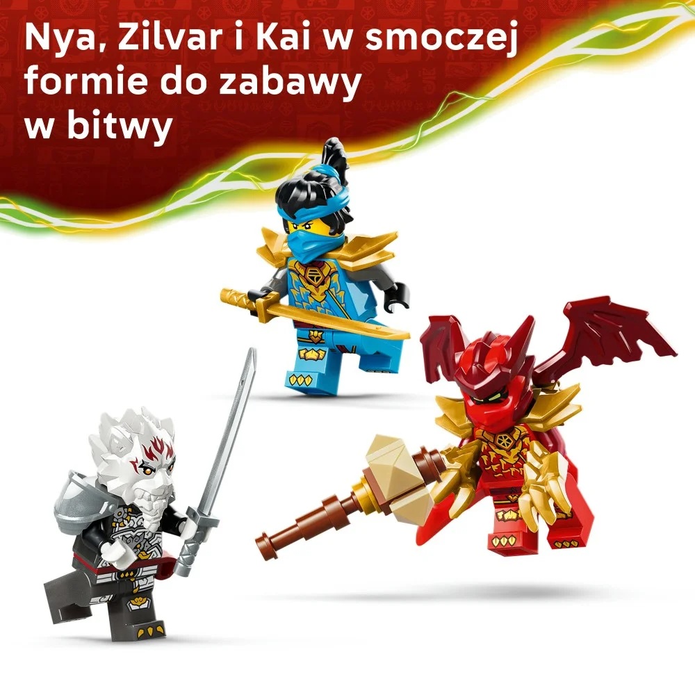 Klocki Lego Ninjago 71863 Zilvar i smocza bestia Grimtak, zabawki Nino Bochnia, pomysł na prezent dla 7 latka, lego Ninjago