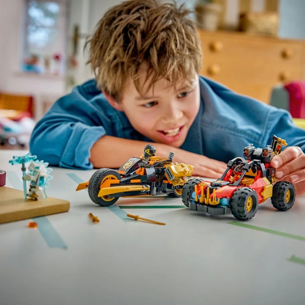 Klocki Lego Ninjago 71864 Wielofunkcyjne pojazdy Kaia i Cole'a, zabawki Nino Bochnia, pomysł na prezent dla 7 latka, lego ninjago 71864