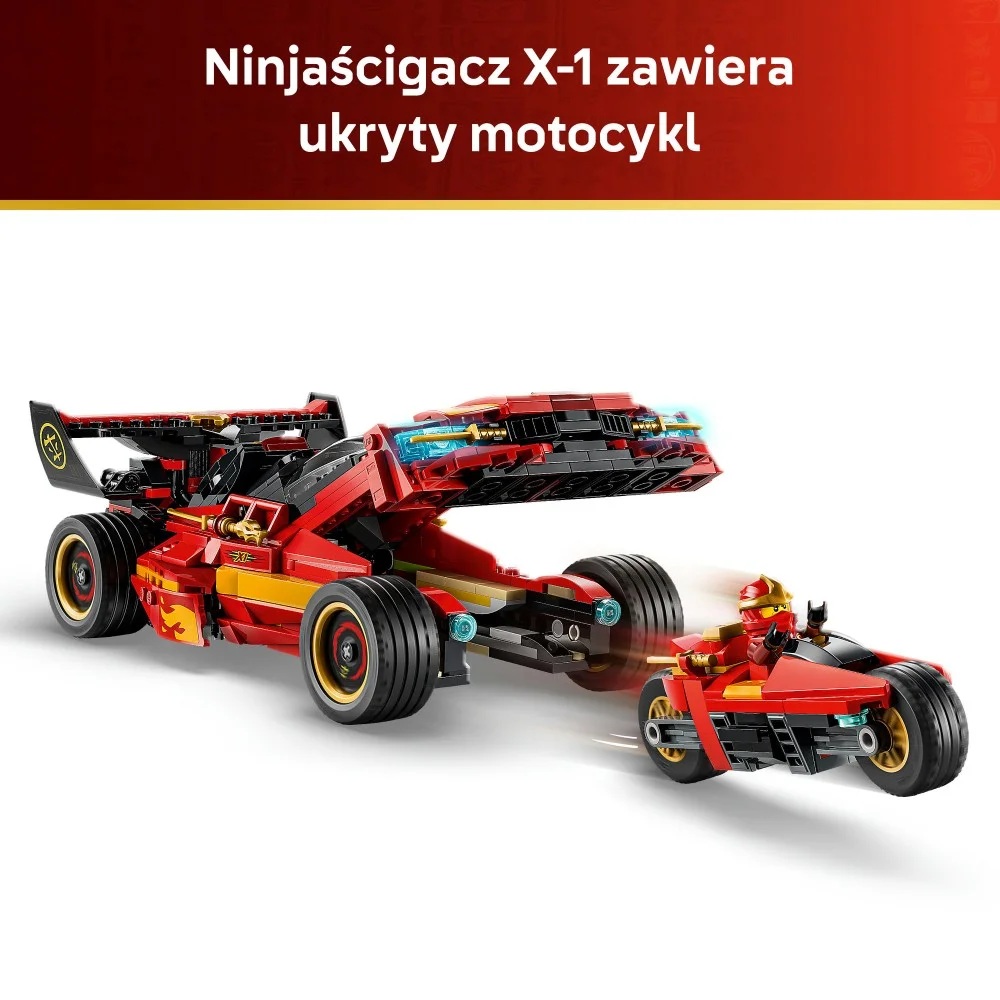 Klocki Lego Ninjago 71867 Ninjaścigacz X-1, zabawki nino bochnia, pomysł na prezent dla 14 latka, lego ninjago, klocki lego ninjago samochód