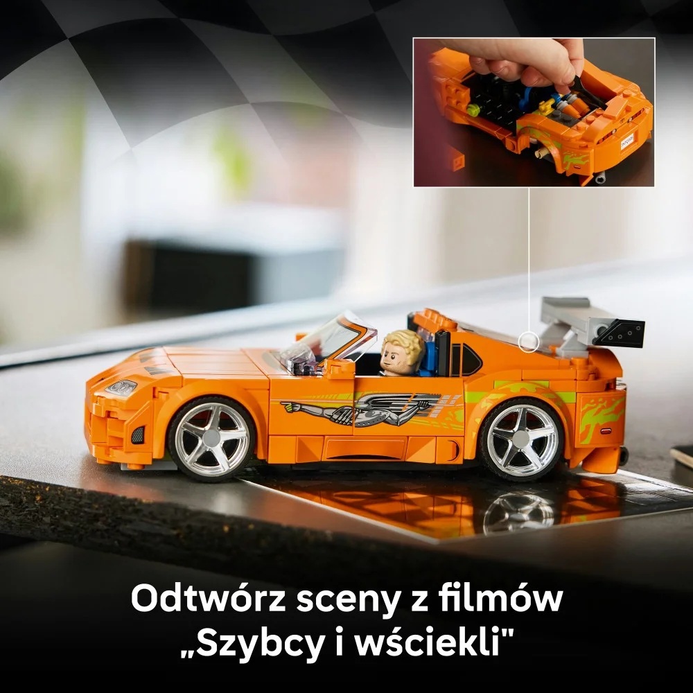 Klocki Lego Speed Champions 77260 Szybcy i wściekli Toyota Supra MK4, zabawki Nino Bochnia, pomysł na prezent dla 10 latka, lego samochody, lego 77260