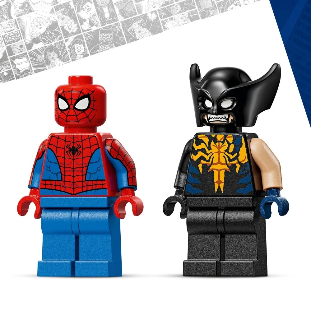 Klocki Lego Spiderman 76336 Spider-man w samochodzie kontra zvenomowany Wolverine, zabawki Nino Bochnia, pomysł na prezent dla 7 latka, lego Spiderman