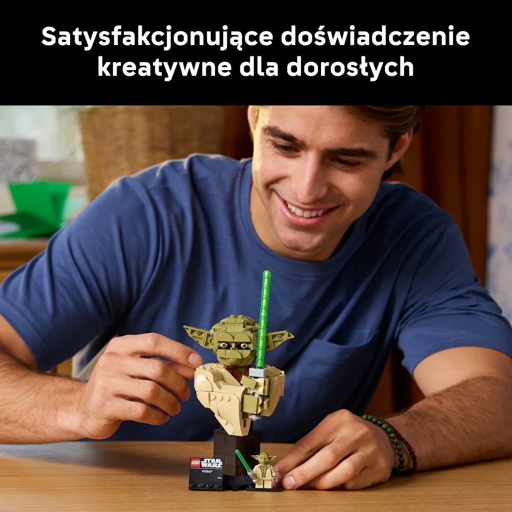 Klocki Lego Star Wars 75438 Popiersie Yody, zabawki Nino Bochnia, pomysł na prezent dla 18 latka, klocki lego Star Wars dla dorosłego, lego Popiersie Yody