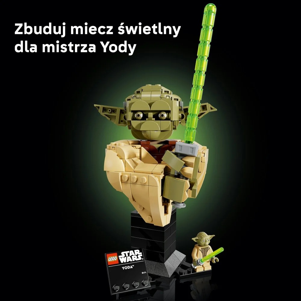 Klocki Lego Star Wars 75438 Popiersie Yody, zabawki Nino Bochnia, pomysł na prezent dla 18 latka, klocki lego Star Wars dla dorosłego, lego Popiersie Yody