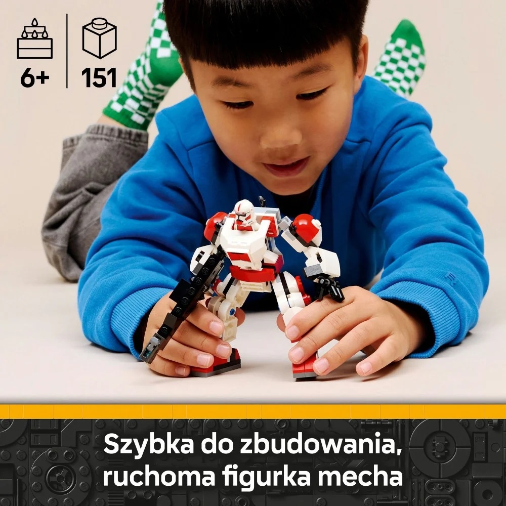Klocki Lego Star Wars 75448 Mech klona Shock Troopera, zabawki Nino Bochnia, pomysł na prezent dla 6 latka, lego Star wars klocki