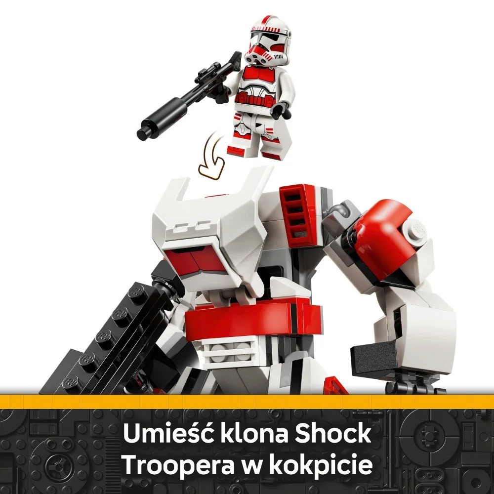 Klocki Lego Star Wars 75448 Mech klona Shock Troopera, zabawki Nino Bochnia, pomysł na prezent dla 6 latka, lego Star wars klocki