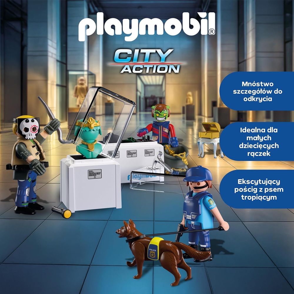 Playmobil City Action 71876 Kradzież w muzeum, zabawki nino Bochnia, pomysł na prezent dla 5 latka, playmobil policja ze złodziejami