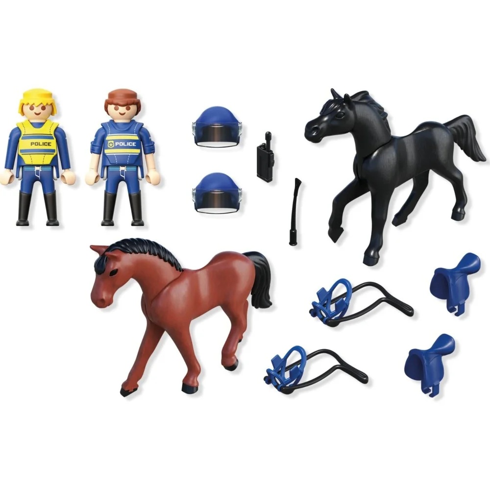 Playmobil City Action 71877 Policja konna, zabawki Nino Bochnia, pomysł na prezent dla 4 latka, playmobil policja z końmi