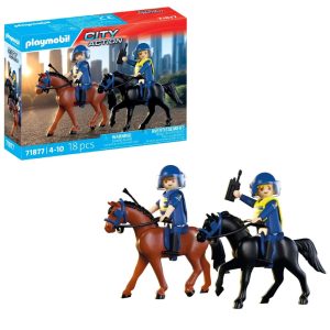 Playmobil City Action 71877 Policja konna, zabawki Nino Bochnia, pomysł na prezent dla 4 latka, playmobil policja z końmi