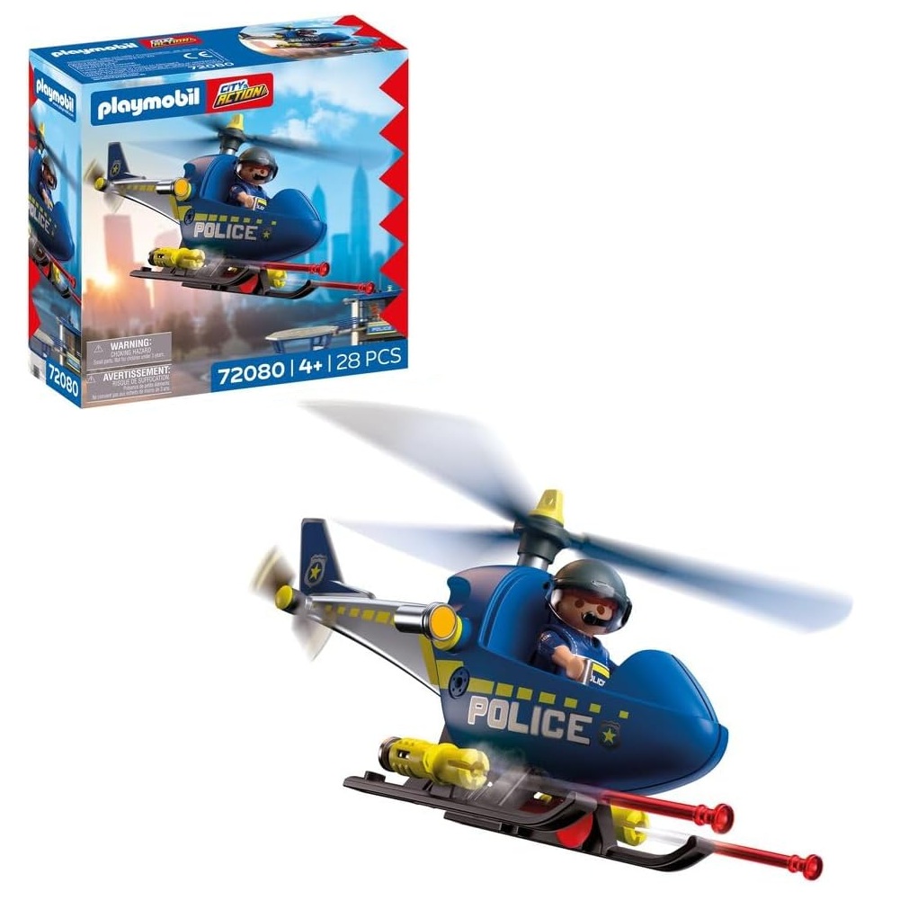 Playmobil City Action 72080 Policyjny helikopter z radarem, zabawki Nino Bochnia, pomysł na prezent dla 4 latka, playmobil helikopter, helikopter policyjny