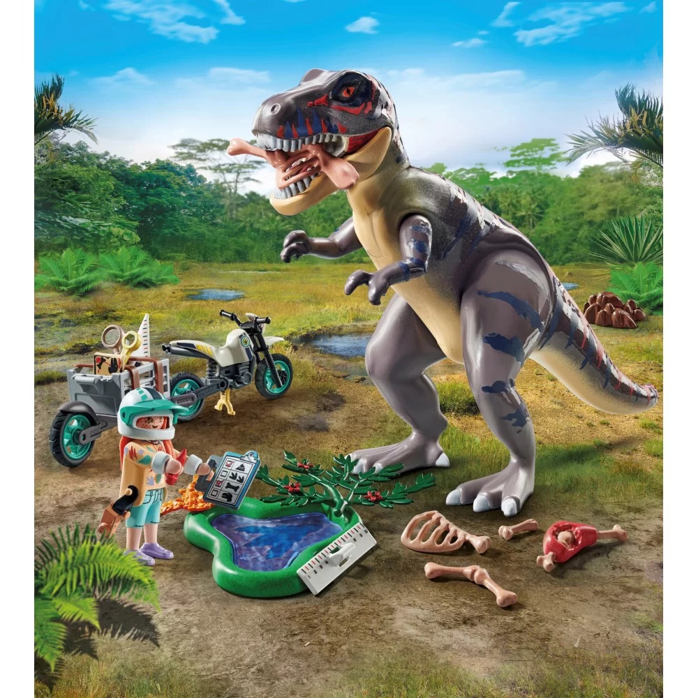 Playmobil Dinos 71524 W poszukiwaniu T-rexa, zabawki Nino Bochnia, pomysł na prezent dla 6 latka, dinozaur T-Rex playmobil