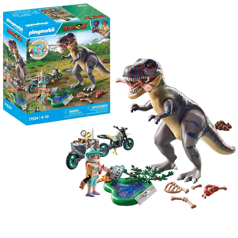 Playmobil Dinos 71524 W poszukiwaniu T-rexa, zabawki Nino Bochnia, pomysł na prezent dla 6 latka, dinozaur T-Rex playmobil