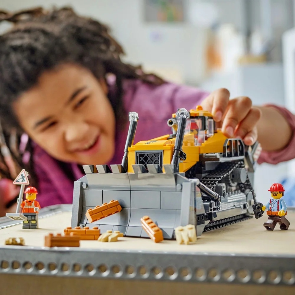 Klocki Lego City 60466 Żółty buldożer, zabawki nino Bochnia, pomysł na prezent dla 6 latka, lego plac budowy, maszyny budowlane lego spychacz