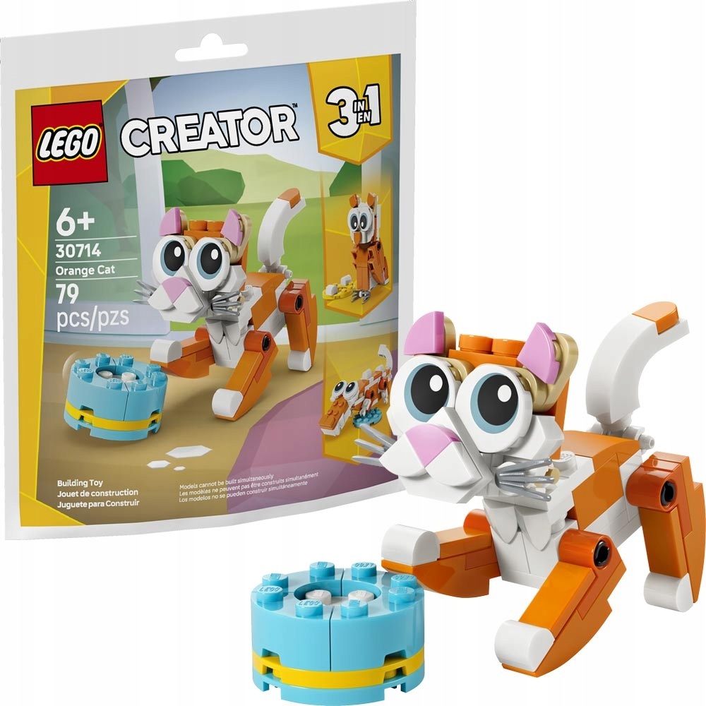 Klocki Lego Creator 30714 Rudy kot, zabawki Nino Bochnia, pomysł na prezent dla 6 latki, kotek z klocków lego, lego creator 3w1 kotek