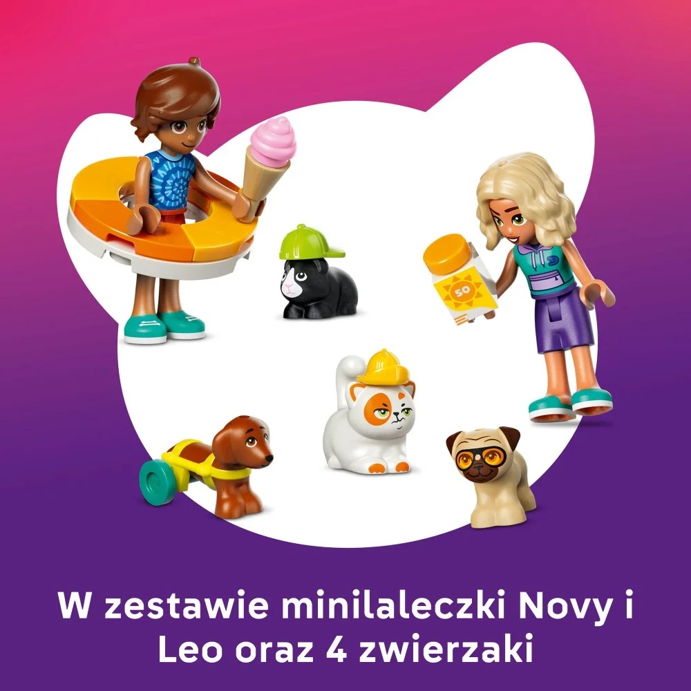 Klocki Lego Friends 42676 Frajda w parku wodnym, zabawki Nino Bochnia, pomysł na prezent dla 7 latki , klocki lego Friends zabawy w parku wodnym