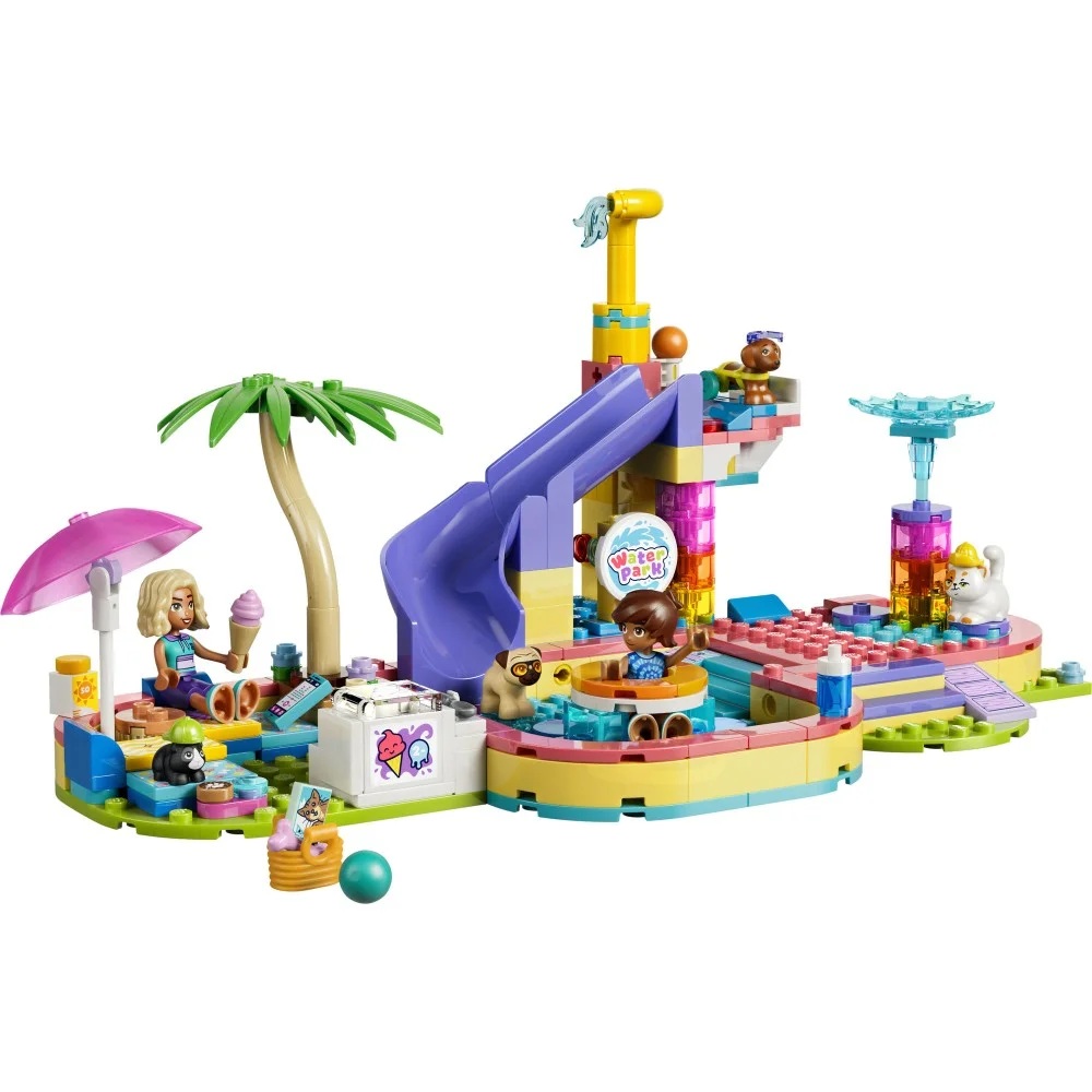 Klocki Lego Friends 42676 Frajda w parku wodnym, zabawki Nino Bochnia, pomysł na prezent dla 7 latki , klocki lego Friends zabawy w parku wodnym