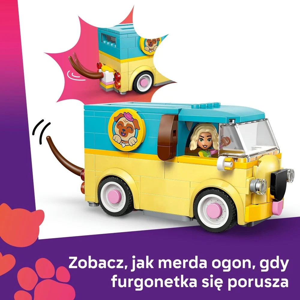 Klocki Lego Friends 42678 Furgonetka z akcesoriami dla zwierząt, zabawki Nino Bochnia, pomysł na prezent dla 5 latki, klocki lego dla dziewczynki, klocki lego Friends zestaw z pieskiem