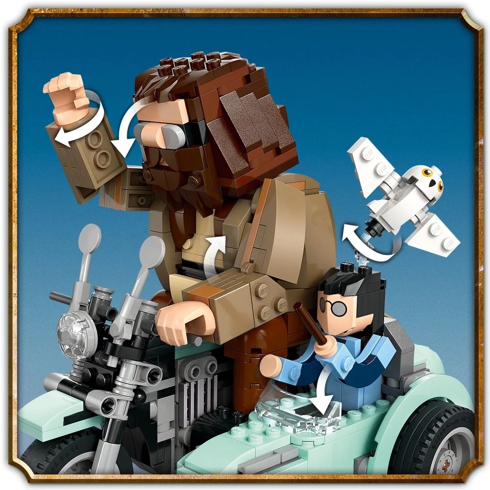 Klocki Lego Harry Potter 76443 przejażdżka motocyklowa Hagrida i Harryego, zabawki Nino bochnia, pomysł na prezent dla 8 latka, klocki lego Harry potter 76443