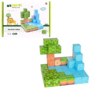 Klocki Magnetyczne 3D Piksele kostki sześcienne Własny świat 47 el, zabawki Nino Bochnia, pomysł na prezent dla 6 latka, klocki magnetyczne piksele, klocki sześcienne kosteczki do układania