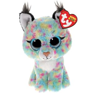 Maskotka pluszak ty Beanie Babies Ryś Lynx, zabawki Nino bochnia, pomysł na prezent dla 4 latki, turkusowy ryś maskotka