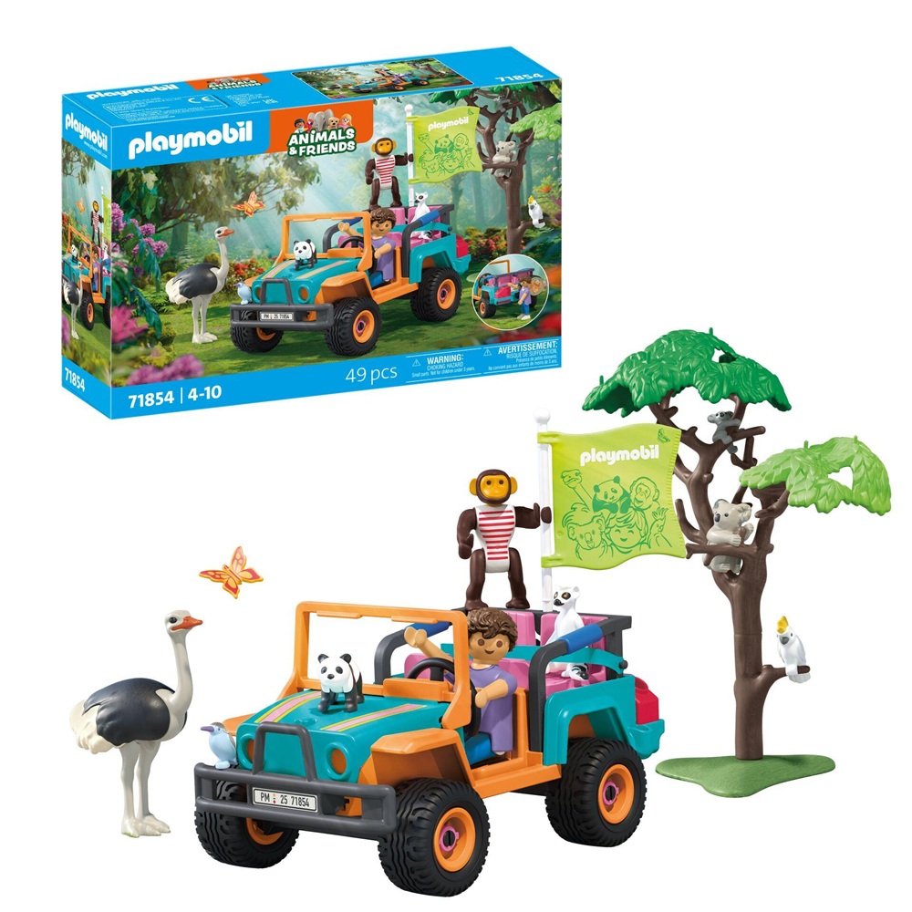 Playmobil Animals Friends 71854 Kolorowe auto terenowe, zabawki Nino Bochnia, pomysł na prezent dla 5 latka, kolorowe auto terenowe, jeep playmobil