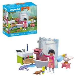 Playmobil Animals Friends 71950 Zwierzęta w kąpieli, zabawki Nino Bochnia, pomysł na prezent dla 4 latki, playmobil zestaw z hipopotamem