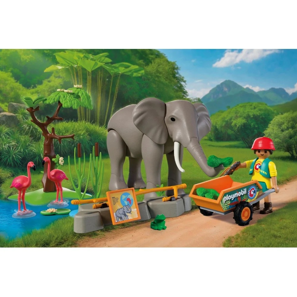 Playmobil Animals Friends 72068 Słoń z opiekunem, zabawki Nino Bochnia, pomysł na prezent dla 5 latka, playmobil zestaw ze słoniem, ANRE Bochnia