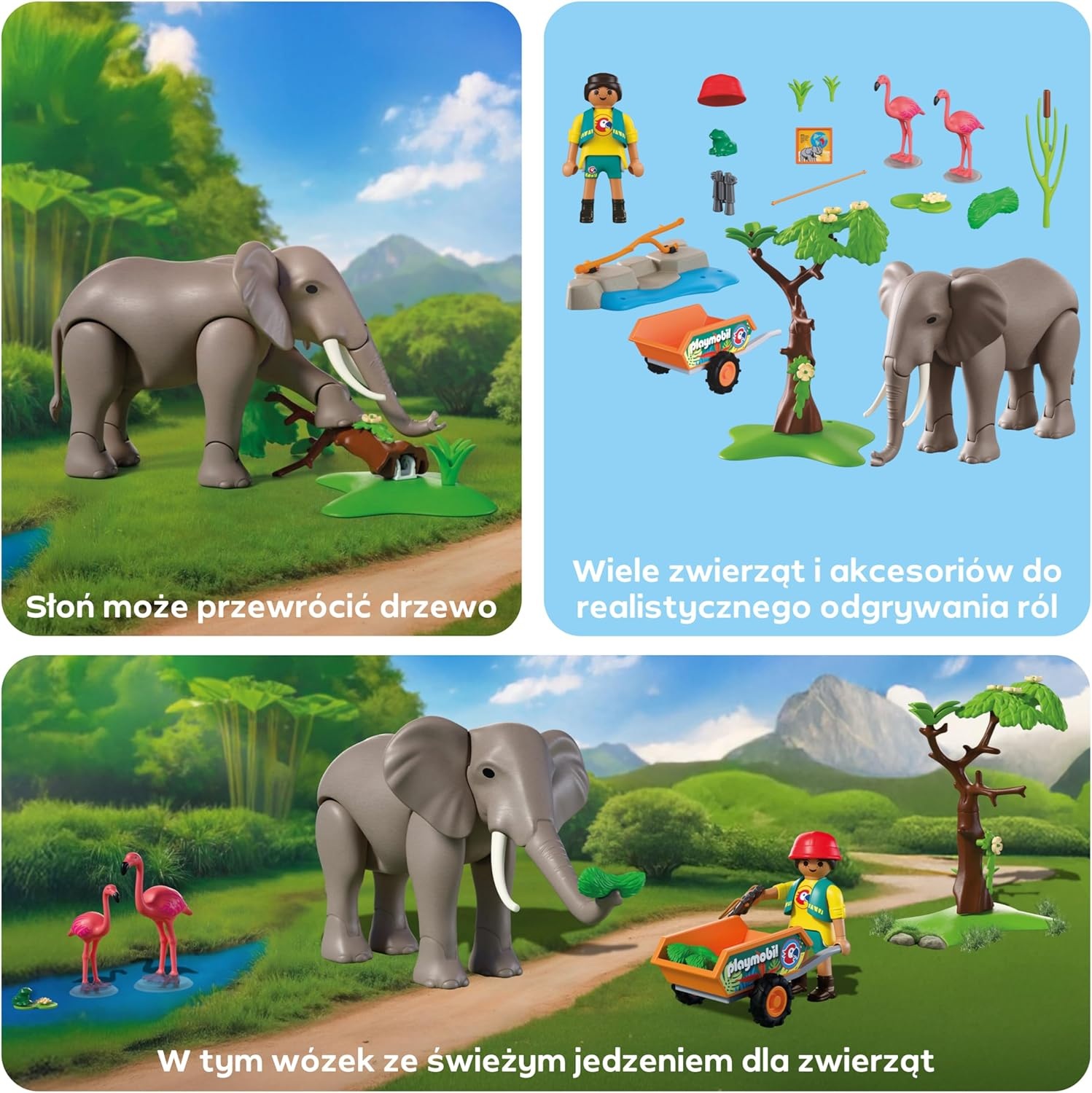Playmobil Animals Friends 72068 Słoń z opiekunem, zabawki Nino Bochnia, pomysł na prezent dla 5 latka, playmobil zestaw ze słoniem, ANRE Bochnia