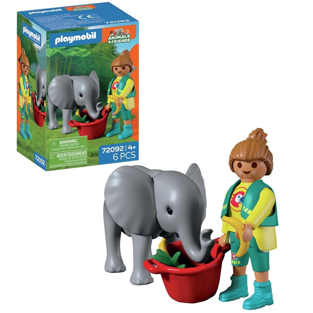 Playmobil Animals Friends 72092 Słoniątko i opiekun, zabawki nino Bochnia, pomysł na prezent dla 4 latka, zwierzęta playmobil