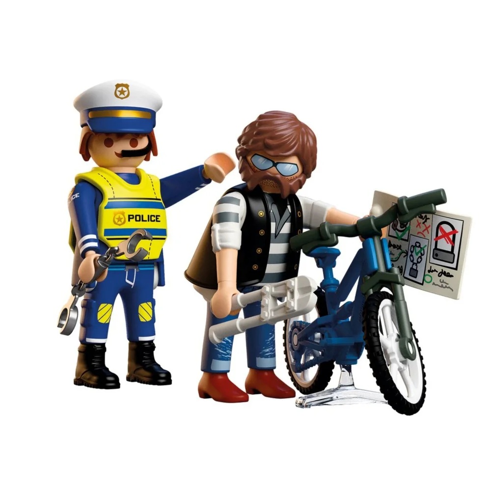 Playmobil City Action 72076 Kradzież roweru, zabawki Nino Bochnia, pomysł na prezent dla 6 latka, playmobil policjant i złodziej