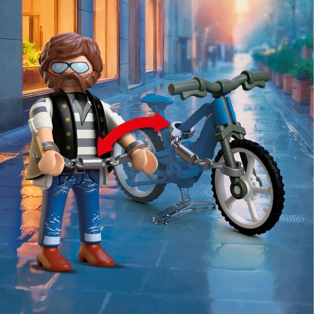 Playmobil City Action 72076 Kradzież roweru, zabawki Nino Bochnia, pomysł na prezent dla 6 latka, playmobil policjant i złodziej