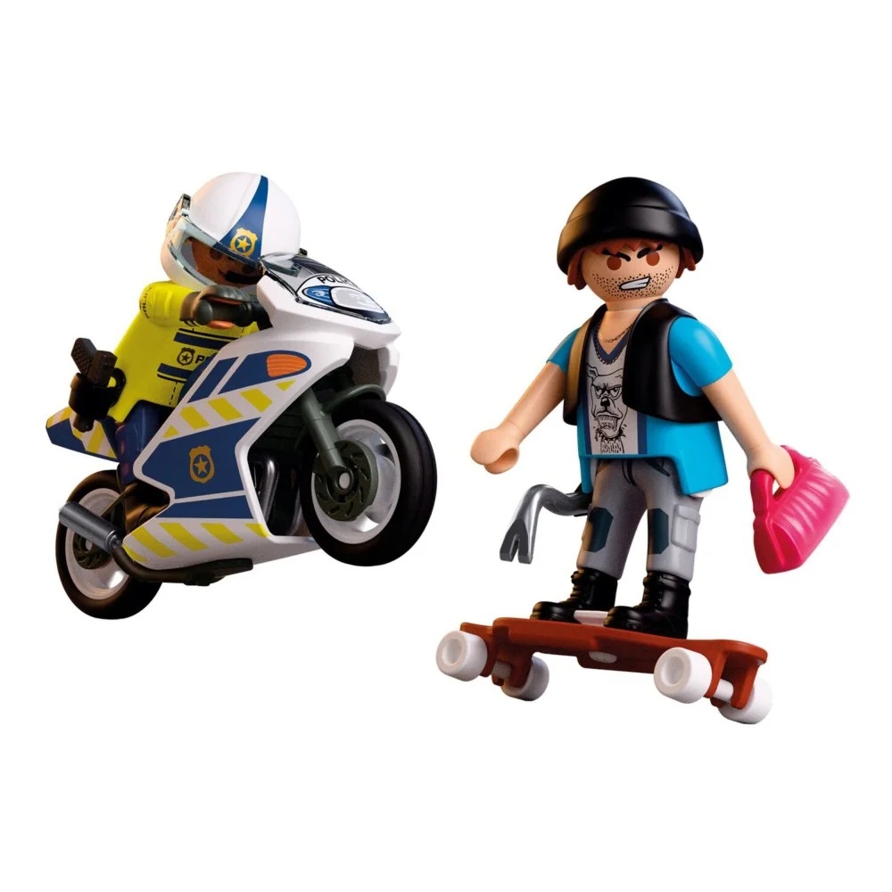 Playmobil City Action 72079 Pościg motocyklowy, zabawki nino Bochnia, pomysł na prezent dla 5 latka, playmobil policja