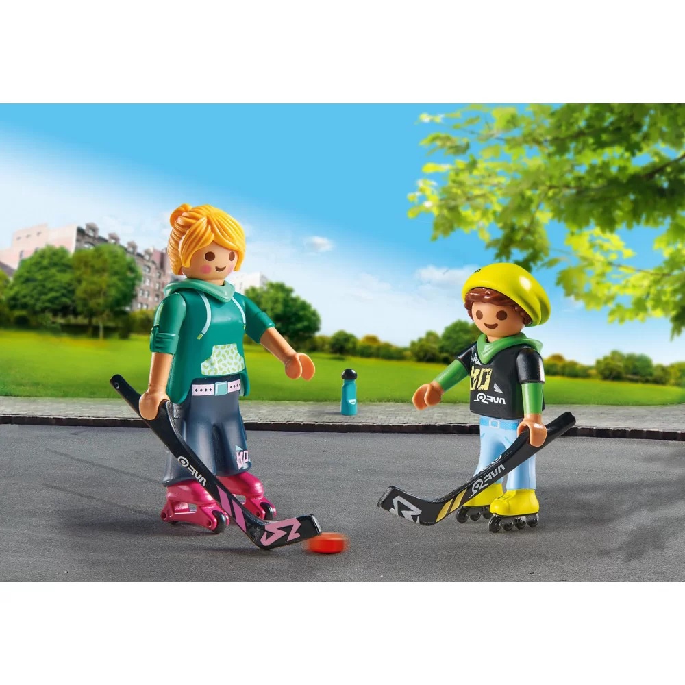 Playmobil Duo Pack 71209 Hokej na rolkach, zabawki Nino Bochnia, pomysł na prezent dla 5 latka