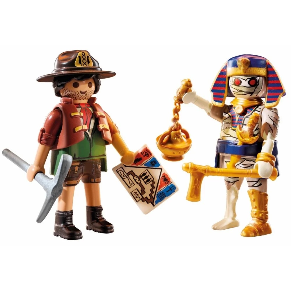Playmobil Duo Pack 71796 Poszukiwacz skarbów i mumia, zabawki Nino Bochnia, pomysł na prezent dla 4 latka,