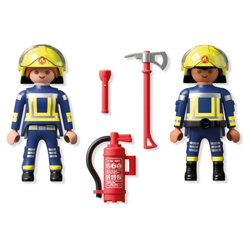 Playmobil Duo Pack 71885 Straż pożarna, zabawki Nino Bochnia, pomysł na prezent dla 4 latka, strażacy figurki
