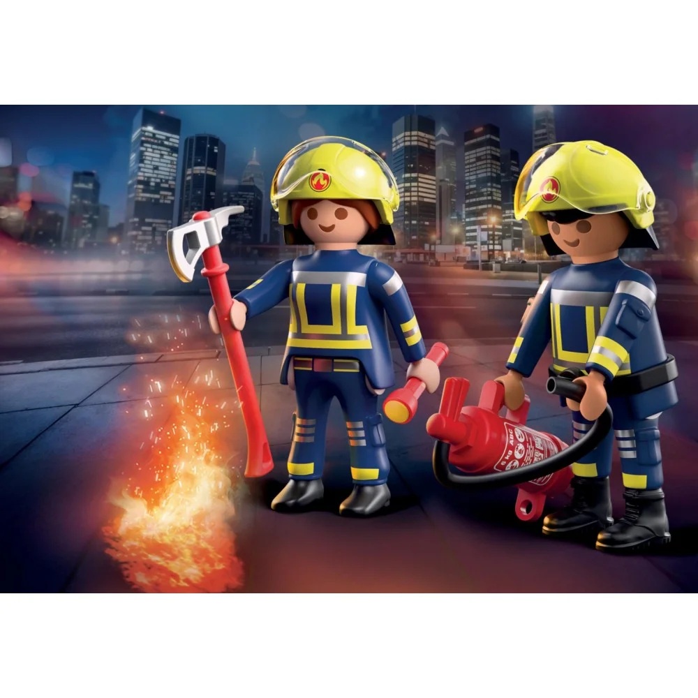 Playmobil Duo Pack 71885 Straż pożarna, zabawki Nino Bochnia, pomysł na prezent dla 4 latka, strażacy figurki
