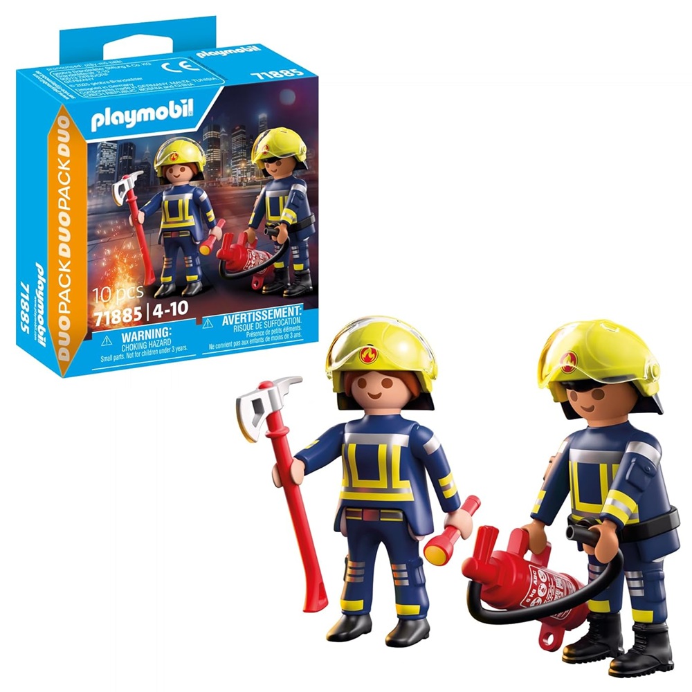 Playmobil Duo Pack 71885 Straż pożarna, zabawki Nino Bochnia, pomysł na prezent dla 4 latka, strażacy figurki