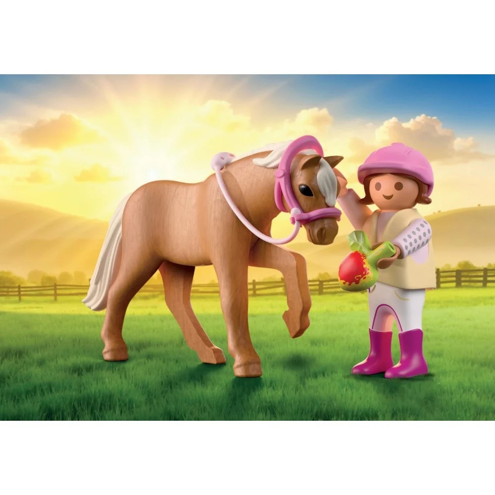 Playmobil Duo Pack 71887 Dziewczynka z kucykiem, zabawki Nino bochnia, pomysł na prezent dla 4 latki, playmobil koniki
