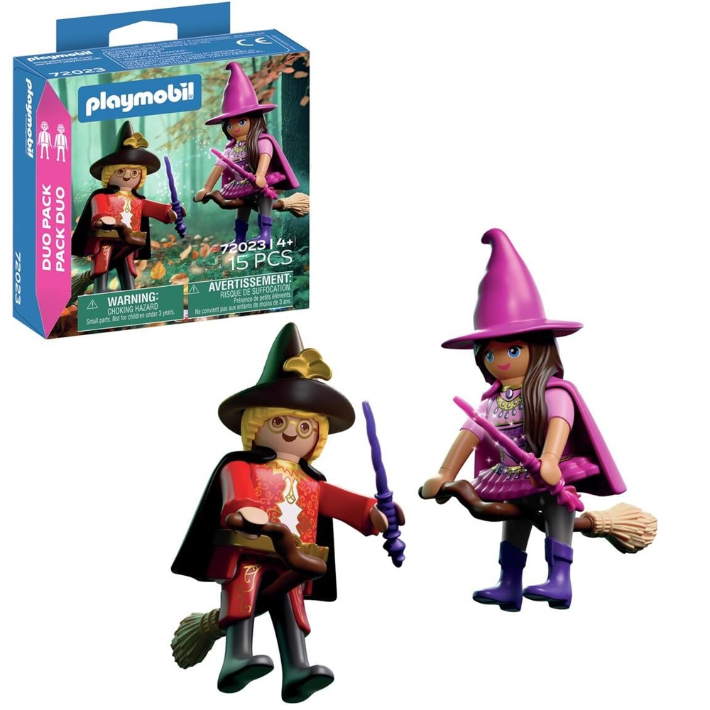 Playmobil Duo Pack 72023 Czarownica i czarodziej, zabawki Nino Bochnia, pomysł na prezent dla 4 latki, czarownica i czarodziej figurki do zabawy