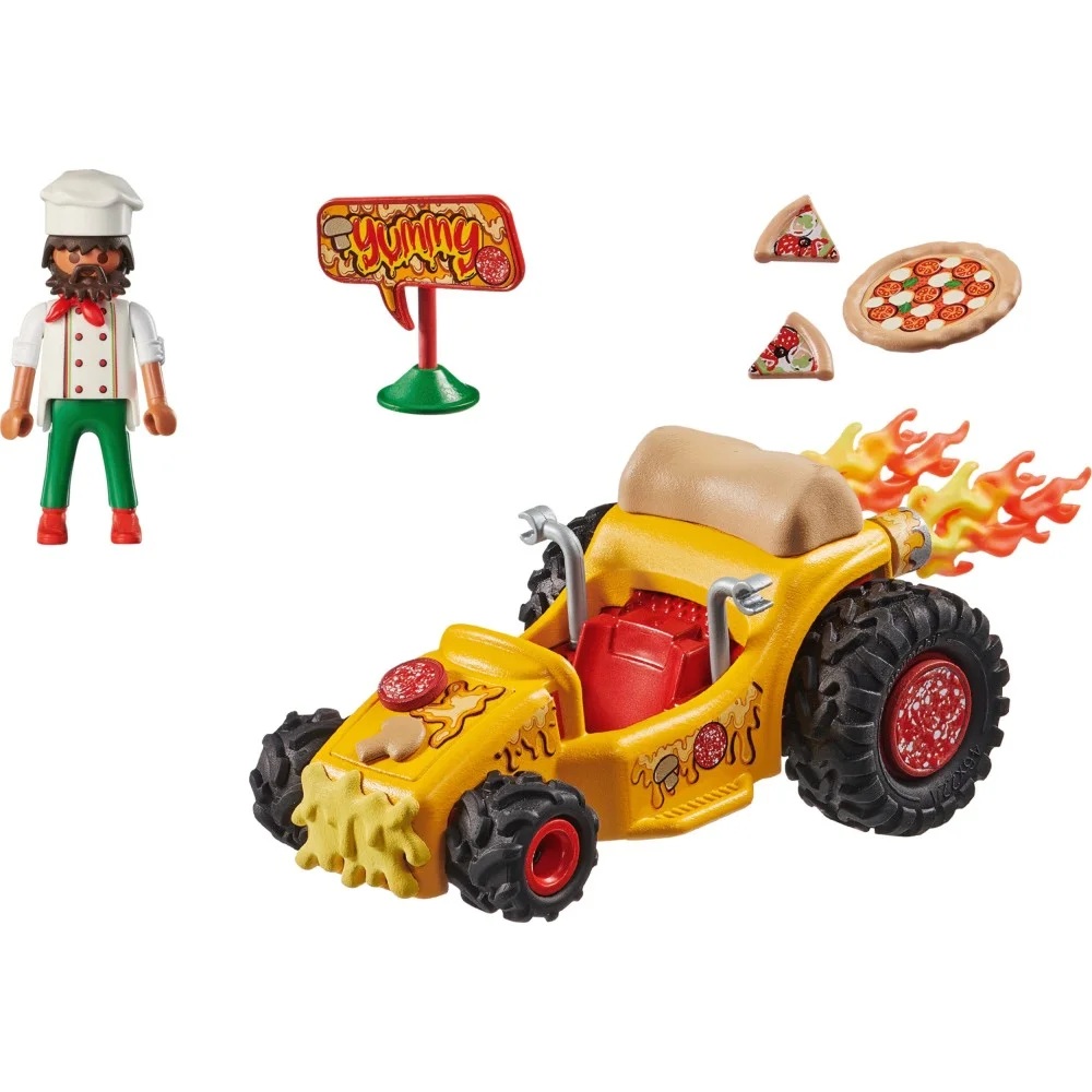 Playmobil Funstars Racing 71634 Pizza Gokart, zabawki Nino Bochnia, pomysł na prezent dla 5 latka, playmobil samochodzik