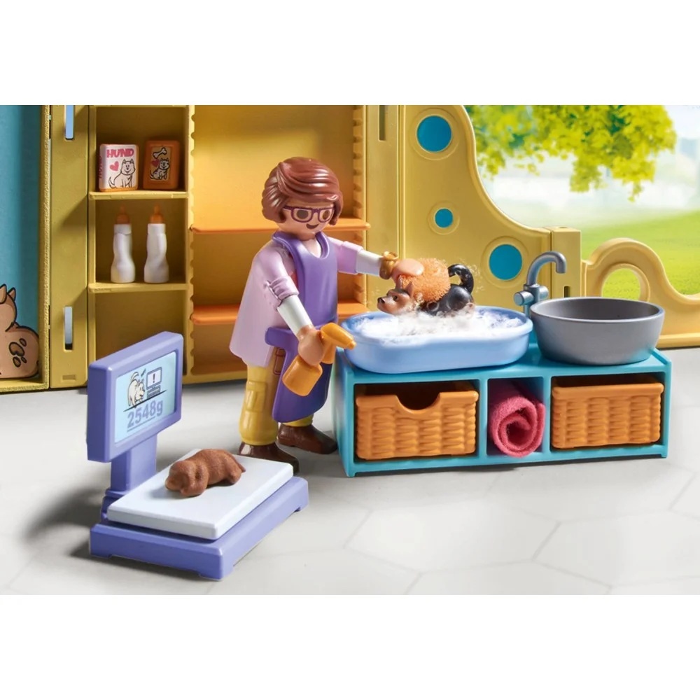 Playmobil My Life 71743 Dom dla szczeniaków, zabawki Nino Bochnia, pomysł na prezent dla 5 latki, playmobil zestaw z pieskami