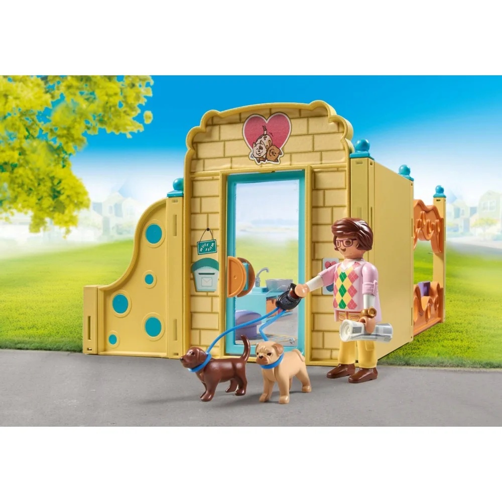 Playmobil My Life 71743 Dom dla szczeniaków, zabawki Nino Bochnia, pomysł na prezent dla 5 latki, playmobil zestaw z pieskami