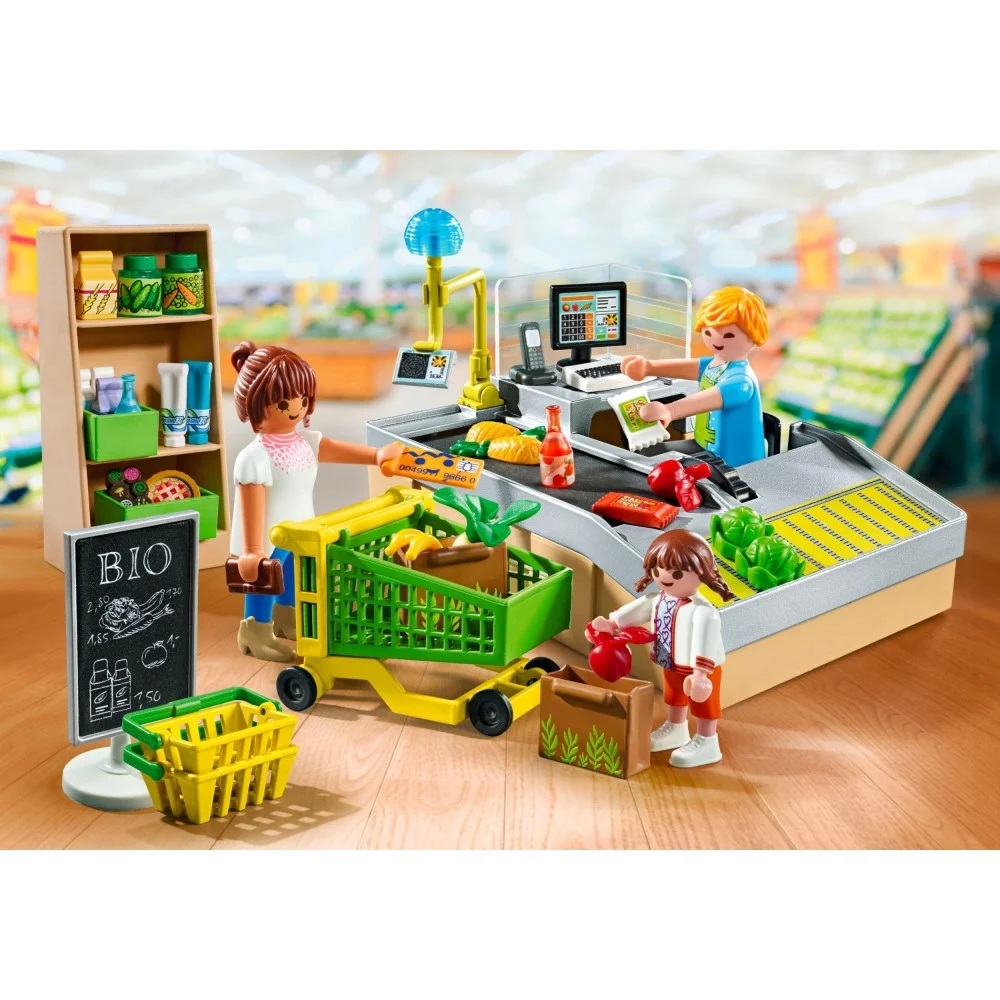 Playmobil My life 71648 Ekologiczny supermarket, zabawki nino Bochnia, pomysł na prezent dla 5 latka, zabawa w sprzedawanie dla dzieci
