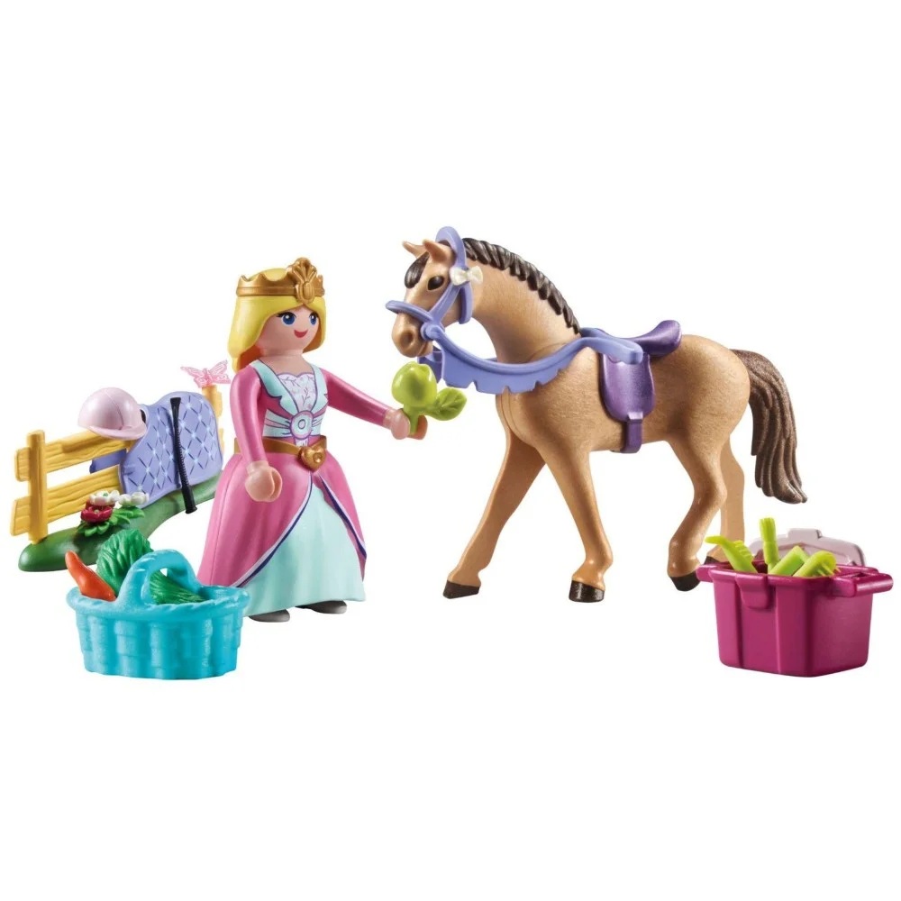 Playmobil Princess Magic 71801 Starter Pack Księżniczka z koniem, zabawki Nino bochnia, pomysł na prezent dla 4 latki, playmobil konik mi ksieżniczka